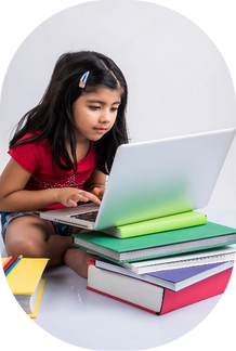 Happy student learning