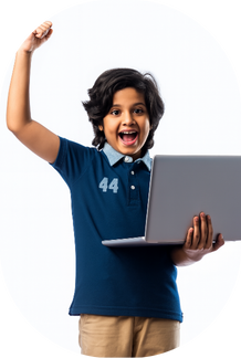 Happy student learning