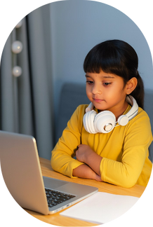 Happy student learning