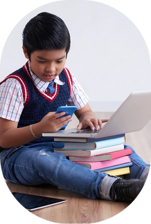 Happy student learning
