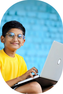 Happy student learning